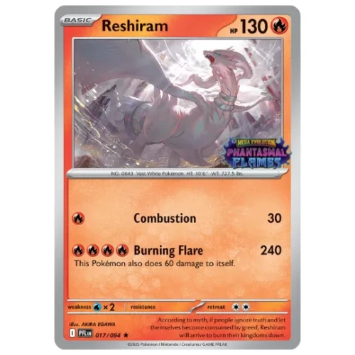 Reshiram (Phantasmal Flames Stamped) Sealed Promo